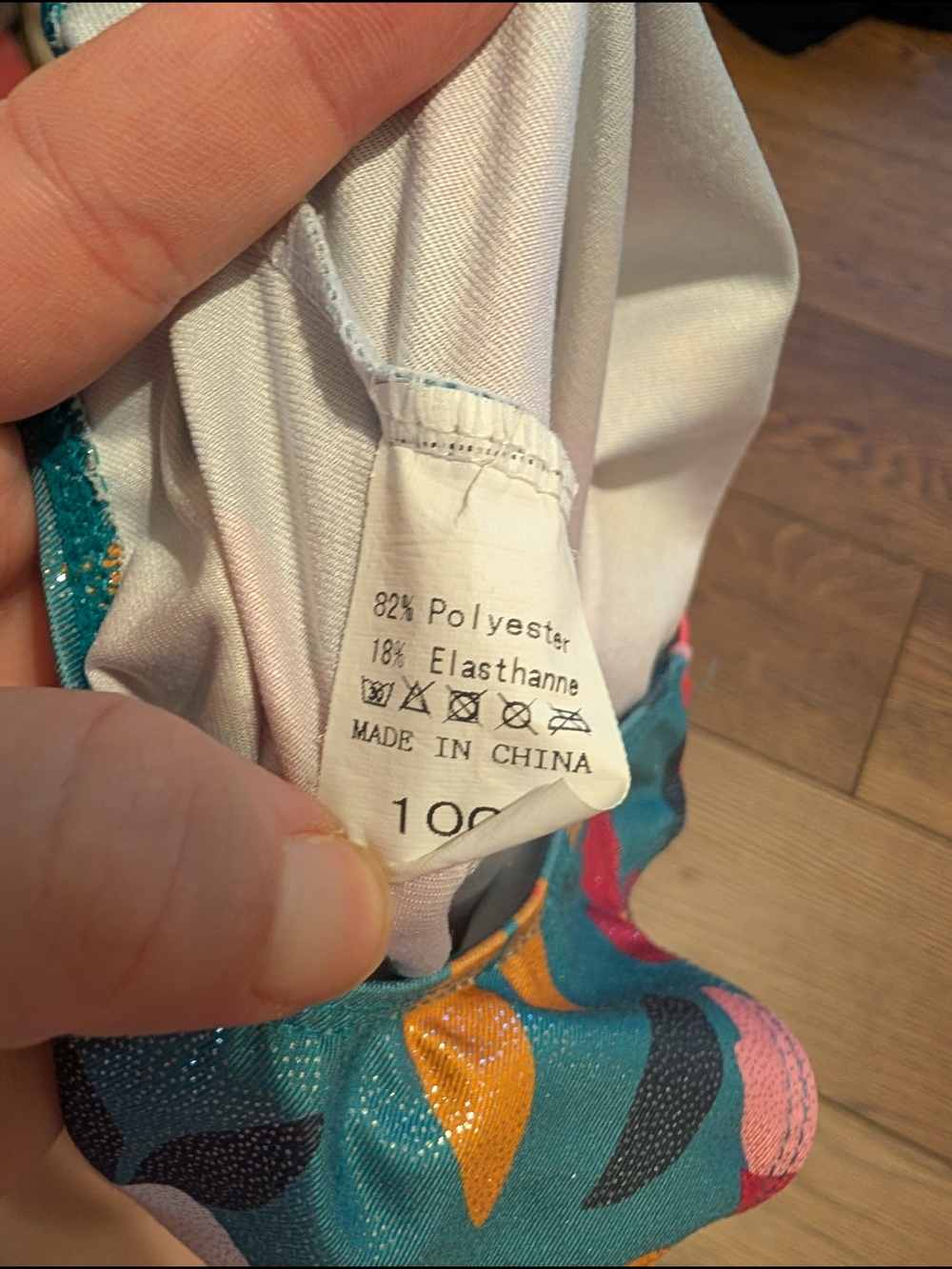 $ 💥3/$24 Teal Floral‎ Metallic Leotard - Picture 3 of 4